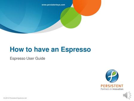 How to have an Espresso Espresso User Guide.