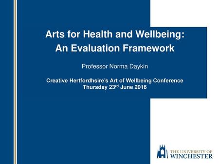 Arts for Health and Wellbeing: