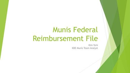 Munis Federal Reimbursement File