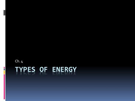 Ch. 4 Types of Energy.