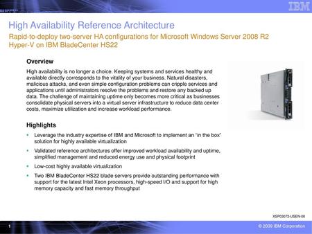 High Availability Reference Architecture