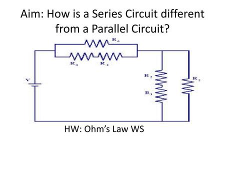Aim: How is a Series Circuit different from a Parallel Circuit?