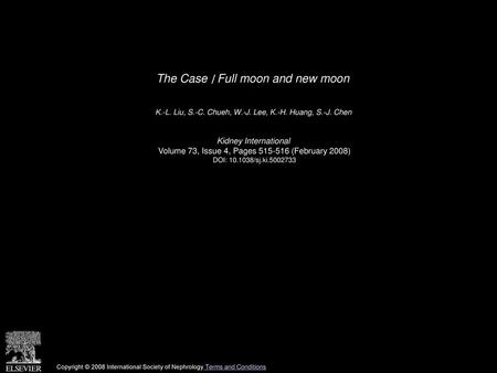 The Case ∣ Full moon and new moon