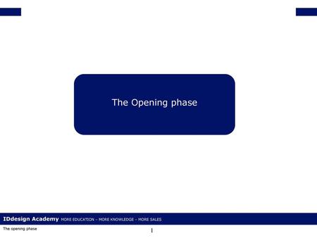 The Opening phase.