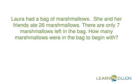 Laura had a bag of marshmallows