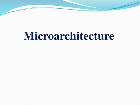 Microarchitecture.
