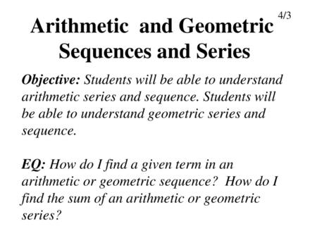Arithmetic and Geometric