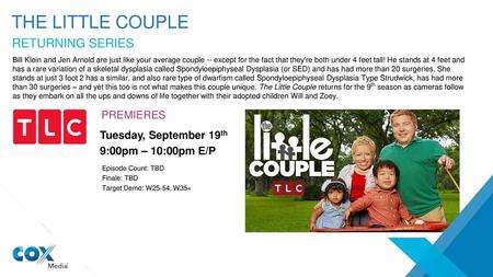 The Little couple RETURNING SERIES PREMIERES Tuesday, September 19th