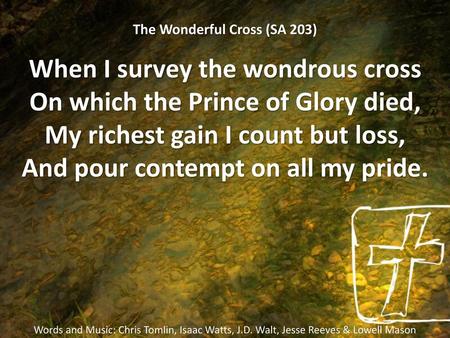 The Wonderful Cross (SA 203)