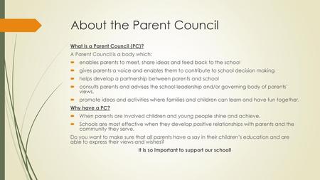 About the Parent Council