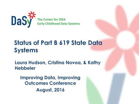 Status of Part B 619 State Data Systems