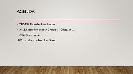 agenda TED Talk Thursday: Love Letters