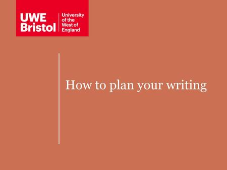How to plan your writing