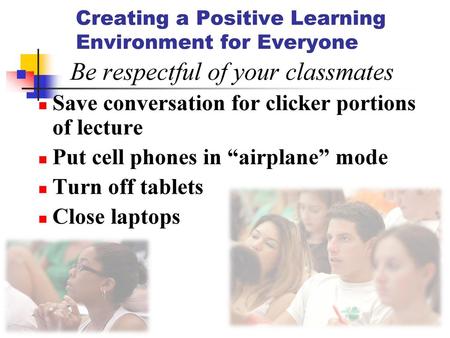 Creating a Positive Learning Environment for Everyone