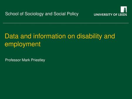 Data and information on disability and employment