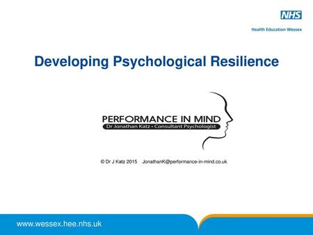 Developing Psychological Resilience