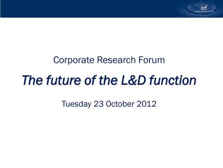 The future of the L&D function
