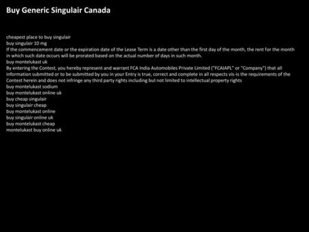 Buy Generic Singulair Canada