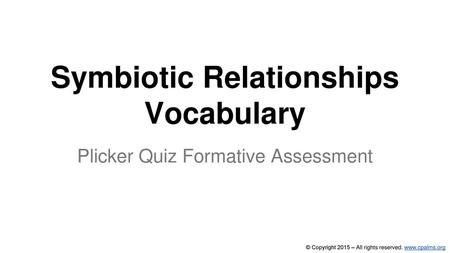 Symbiotic Relationships Vocabulary