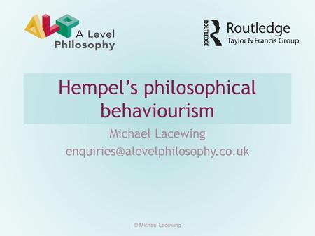 Hempel’s philosophical behaviourism
