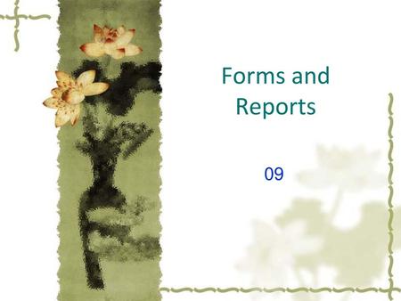 Forms and Reports 09.