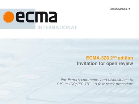 ECMA-328 2nd edition Invitation for open review