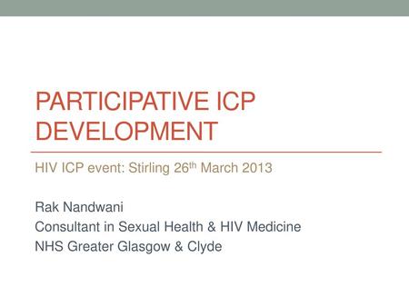 Participative ICP development
