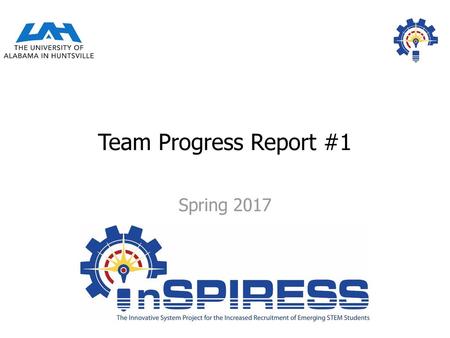 Team Progress Report #1 Spring 2017.