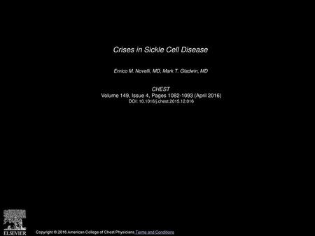Crises in Sickle Cell Disease