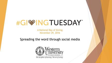 A National Day of Giving November 29, 2016