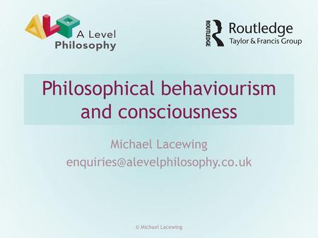 Philosophical behaviourism and consciousness