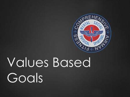 Values Based Goals Lesson: Values Based Goals Method: Informal Lecture