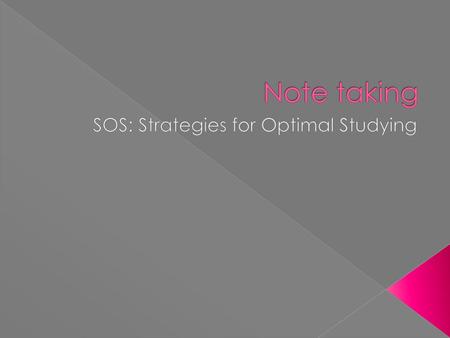 SOS: Strategies for Optimal Studying
