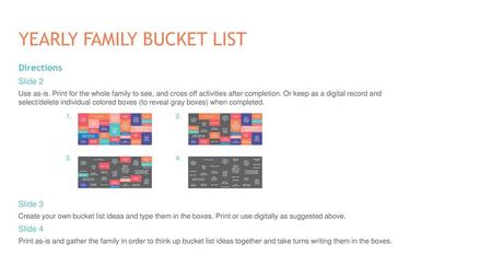 Yearly Family Bucket List