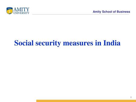 Social security measures in India