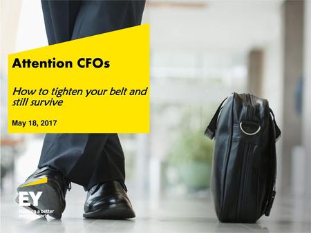 Attention CFOs How to tighten your belt and still survive May 18, 2017.