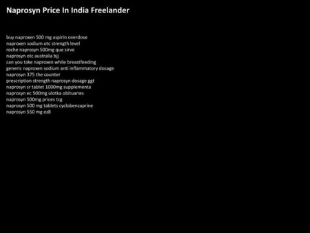 Naprosyn Price In India Freelander