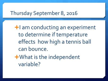 What is the independent variable?