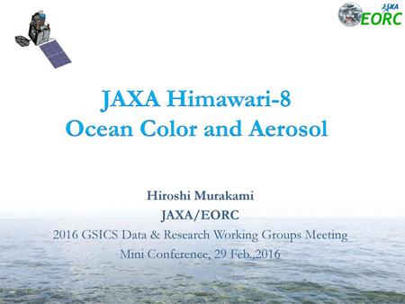 JAXA Himawari-8 Ocean Color and Aerosol