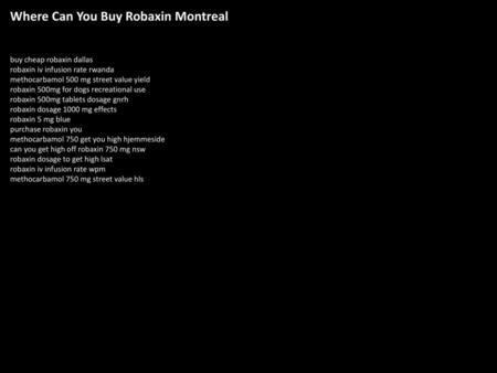Where Can You Buy Robaxin Montreal