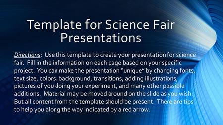 Template for Science Fair Presentations
