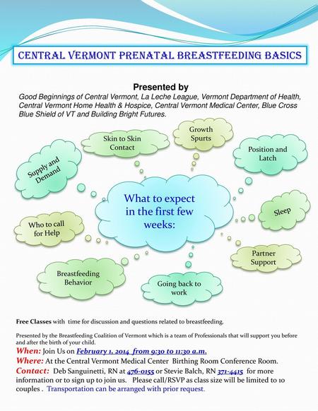 Central Vermont prenatal breastfeeding basics