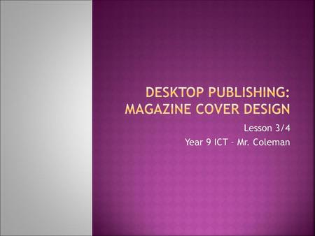 Desktop Publishing: Magazine Cover Design