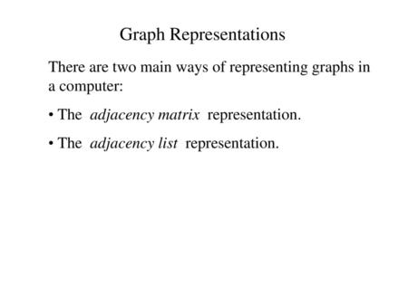 Graph Representations