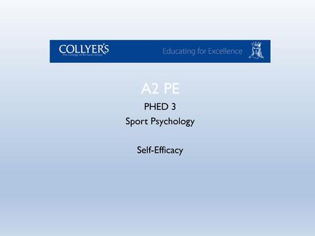 PHED 3 Sport Psychology Self-Efficacy