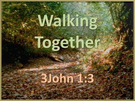 Walking Together 3John 1:3.