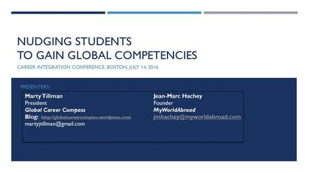 Nudging Students to Gain Global Competencies