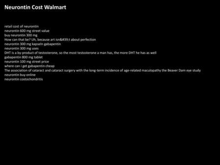 Neurontin Cost Walmart