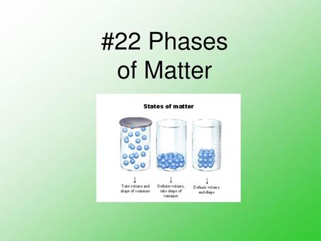 #22 Phases of Matter.