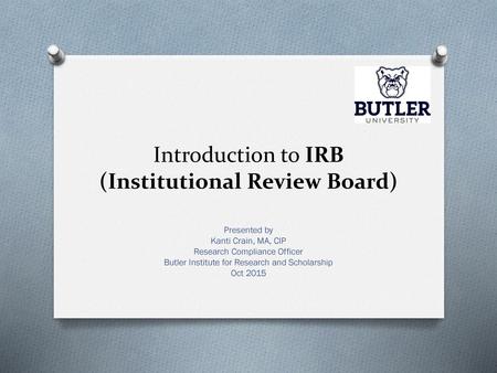 Introduction to IRB (Institutional Review Board)